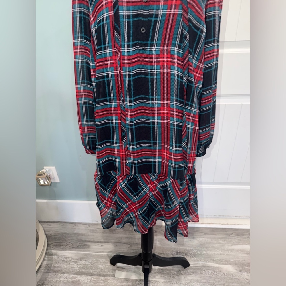 Draper James Plaid Drop waist ruffle shift dress size small - Picture 6 of 10